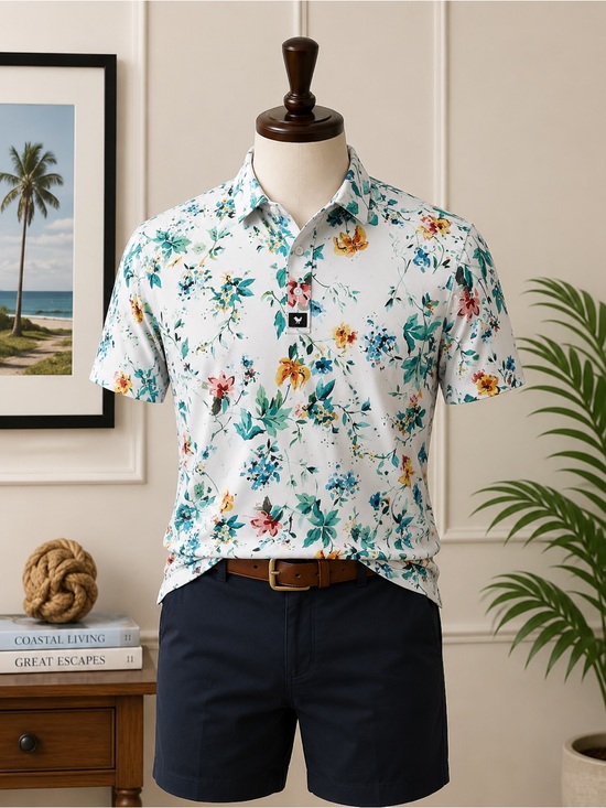 Bad Birdie Other - Bad Birdie Poetic Justice Floral
Short Sleeve Performance Stretch
Golf Polo XL